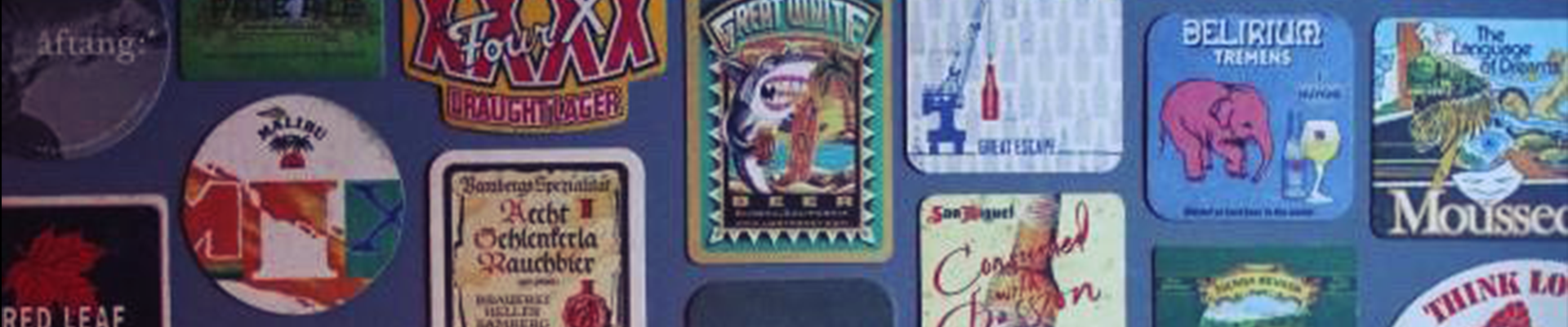 A whole wall full of coasters