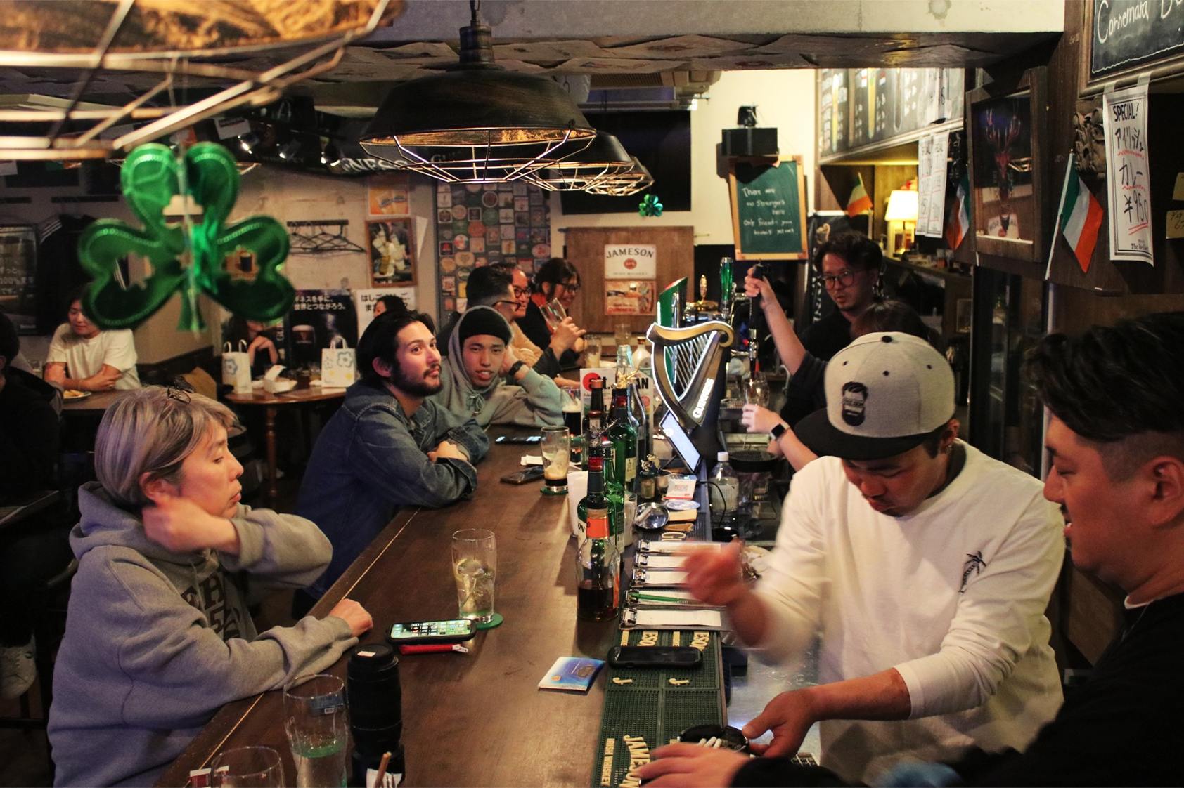 A scene of the store bustling
